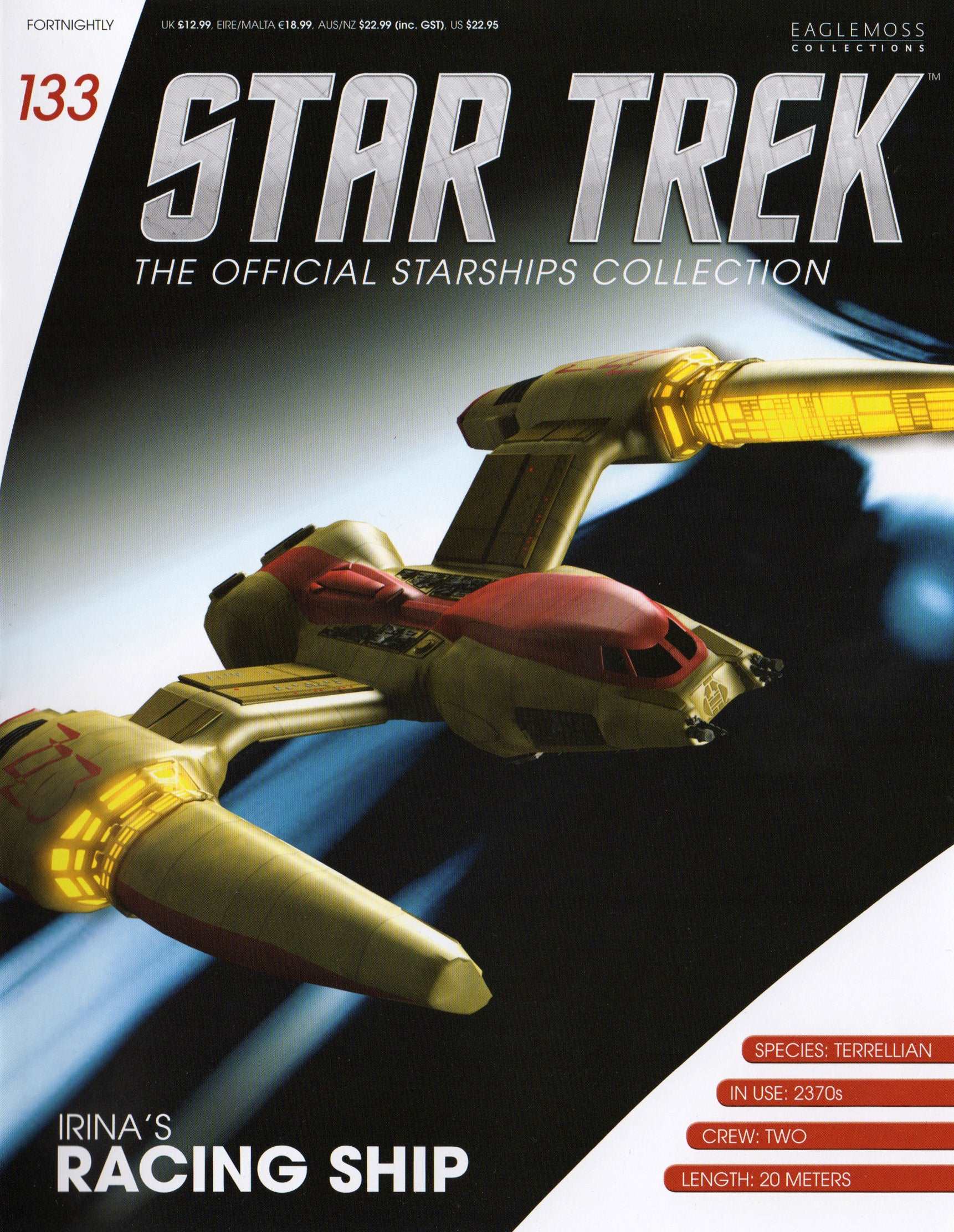 #133 Irina's Racing Ship (Terrellian Racer) Model Die Cast Ship (Eaglemoss / Star Trek) Real Merch