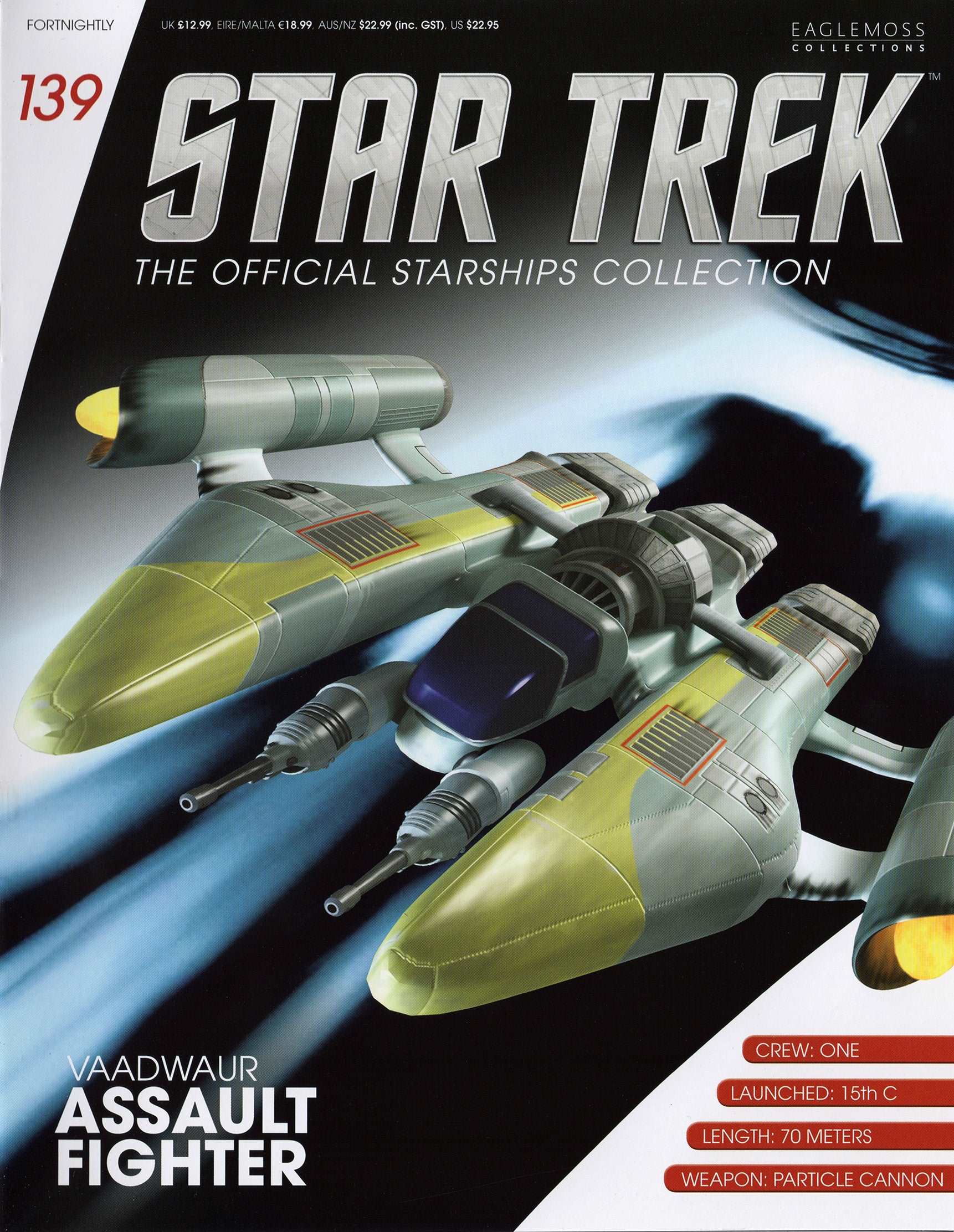 #139 Vaadwaur Assault Fighter Model Die Cast Ship (Eaglemoss / Star Trek) Real Merch