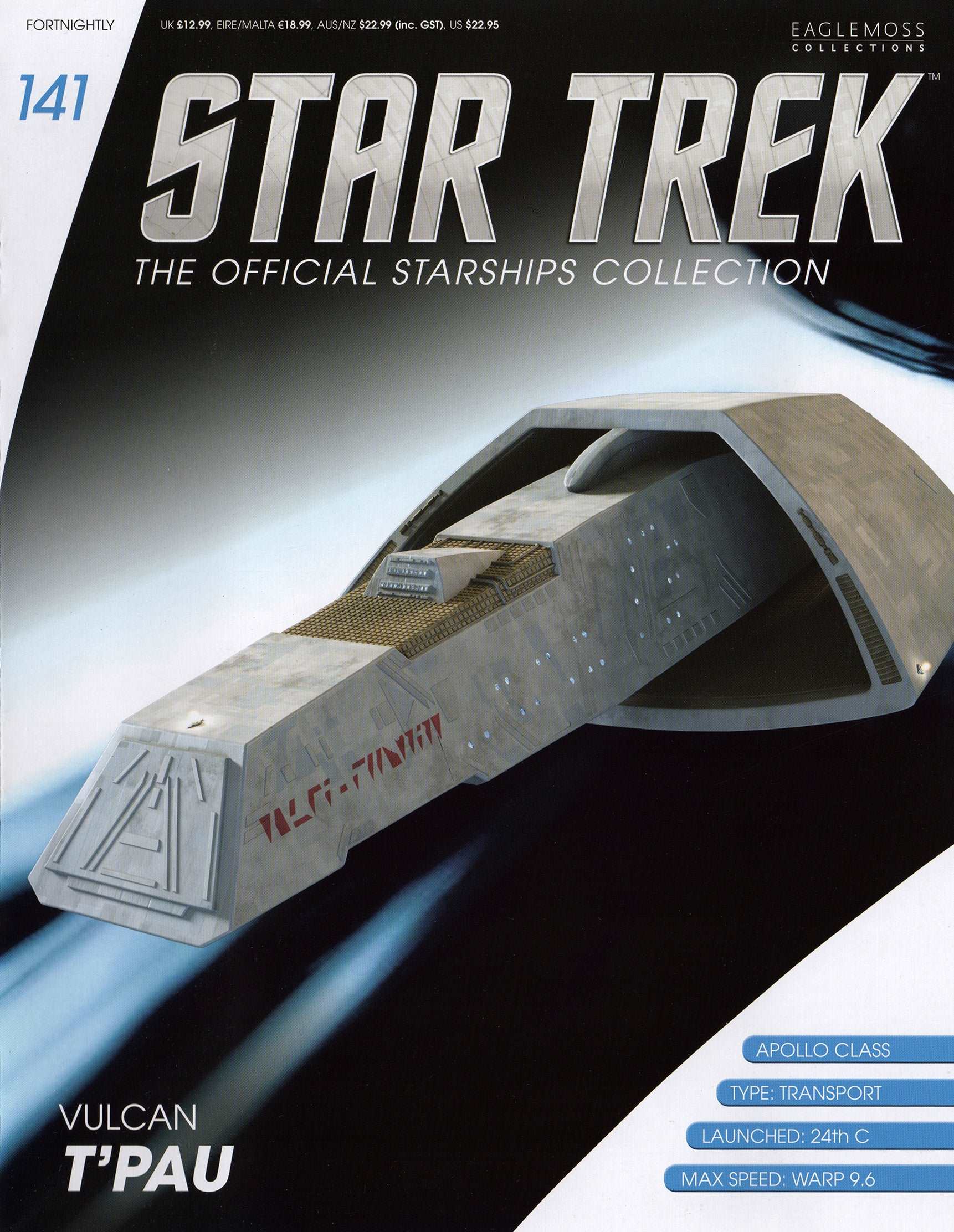 #141 Vulcan T'Pau NSP-17938 (Apollo-class) Model Die Cast Ship (Eaglemoss Star Trek) Real Merch