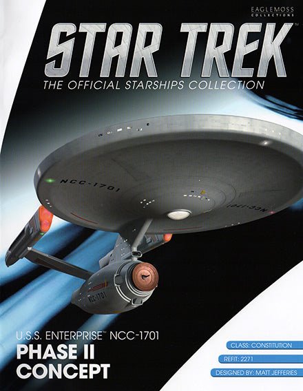 #08 U.S.S. Enterprise NCC-1701 (Phase II concept) Model Die Cast Ship BONUS ISSUE (Eaglemoss / Star Trek) Real Merch