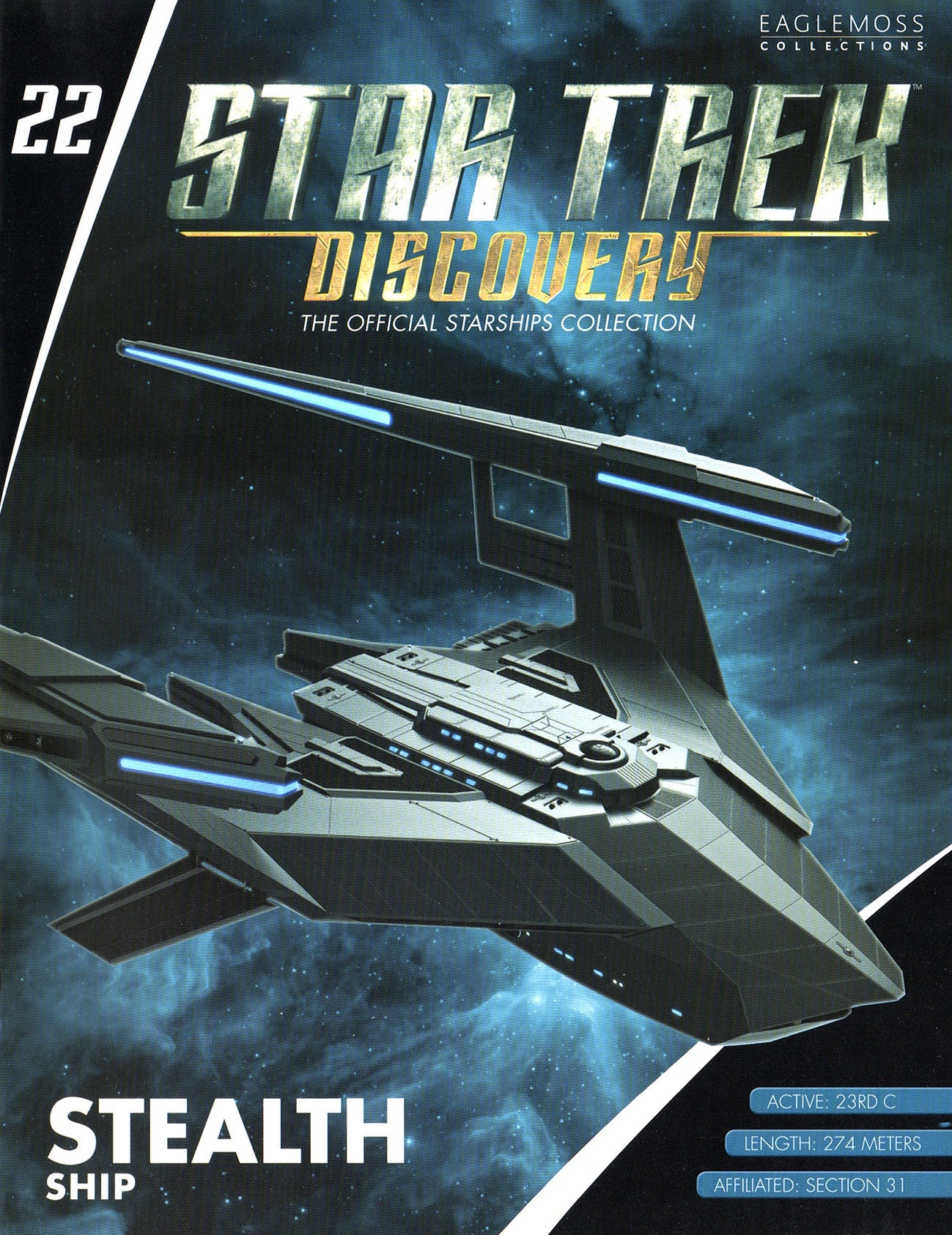 #22 Section 31 Stealth Ship NI-1039 Discovery Ships Model Diecast Ship SSDUK022 (Eaglemoss / Star Trek) Real Merch