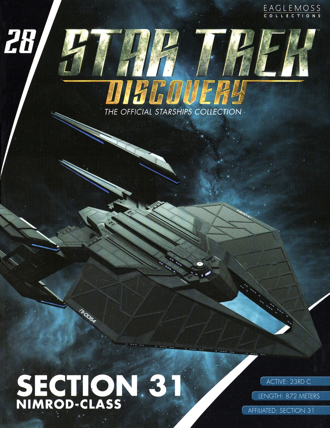 #28 Section 31 Nimrod-class NI-0064 Model Discovery Diecast Ship (Eaglemoss / Star Trek) Real Merch