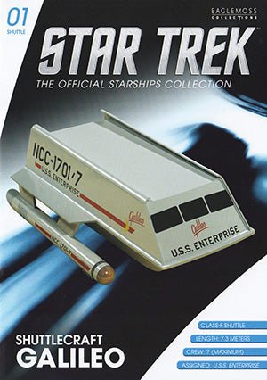 #01 Class-F Shuttlecraft NCC-1701/7 "Galileo" Shuttlecraft Model Die Cast Ship (Eaglemoss / Star Trek) Real Merch