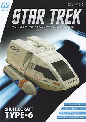 #02 Type-6 NCC-1701-D Shuttlecraft 15 "Goddard" Model Die Cast Ship (Eaglemoss / Star Trek) Real Merch