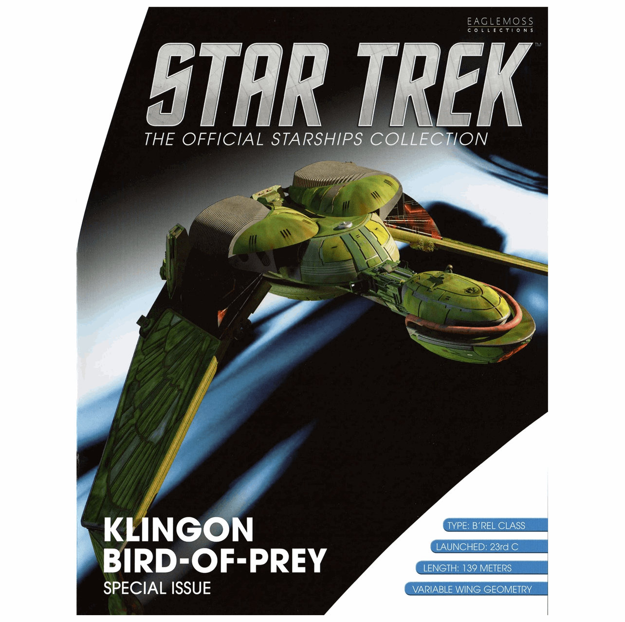 #13 Klingon Bird-of-Prey (B'rel-class) XL EDITION Diecast Model Ship (Eaglemoss / Star Trek) Real Merch