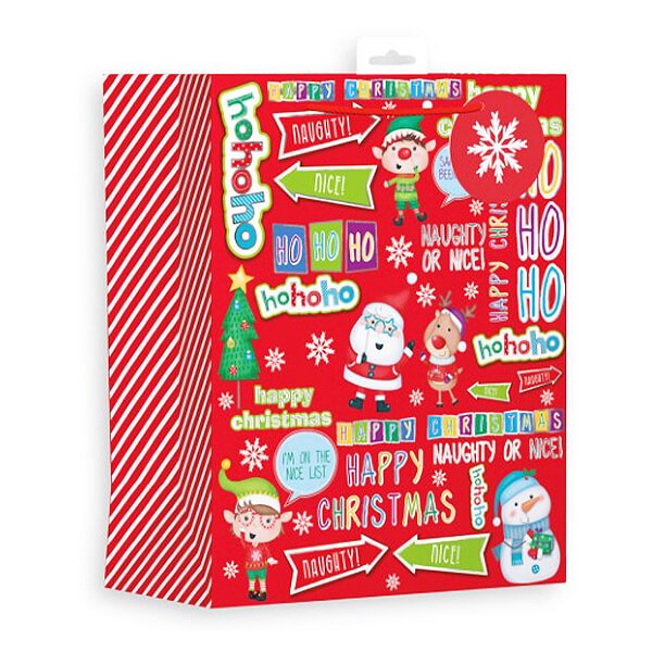 Large Christmas Gift Bag with Festive Design (W265 x H330 x D140 mm) - The Imagination ShopGifts > Gift Bags