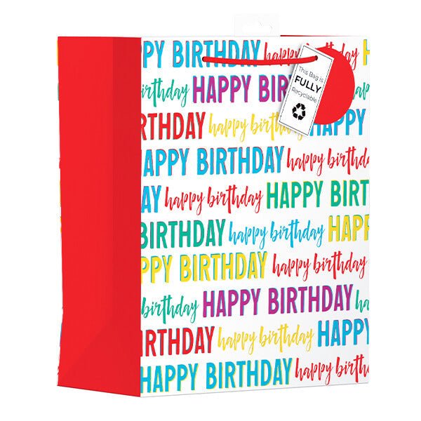 Large Gift Bag with Happy Birthday Design (W265 x H330 x D140 mm) - The Imagination ShopGifts > Gift Bags