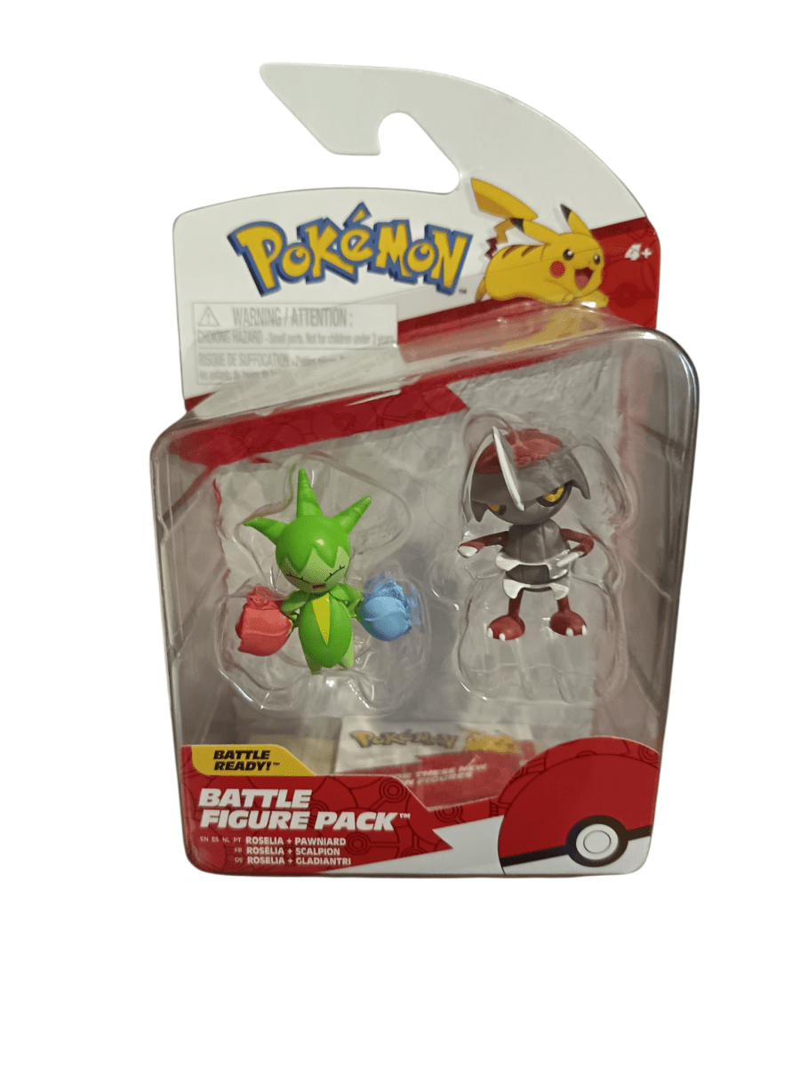 Pokémon Roselia & Pawniard Battle Figure Pack Jazwares