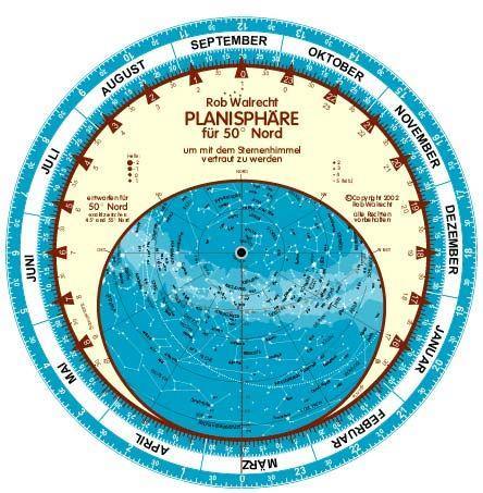 German Planisphäre für 50° Nord Curious Minds