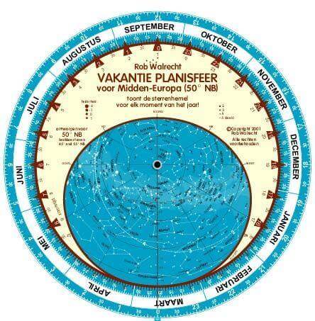 Dutch 'Holiday' Planisphere for 50° North Curious Minds