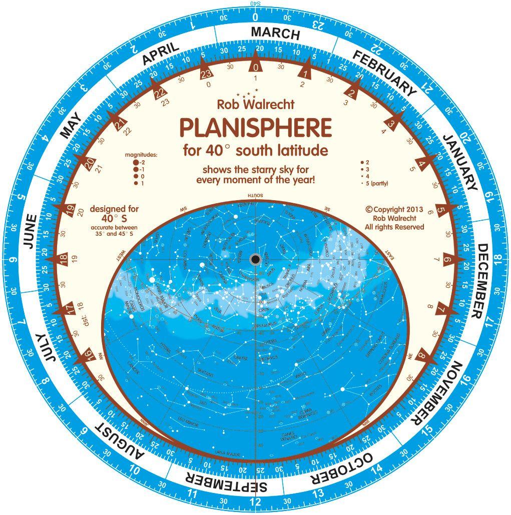 English Planisphere for 40° South Curious Minds