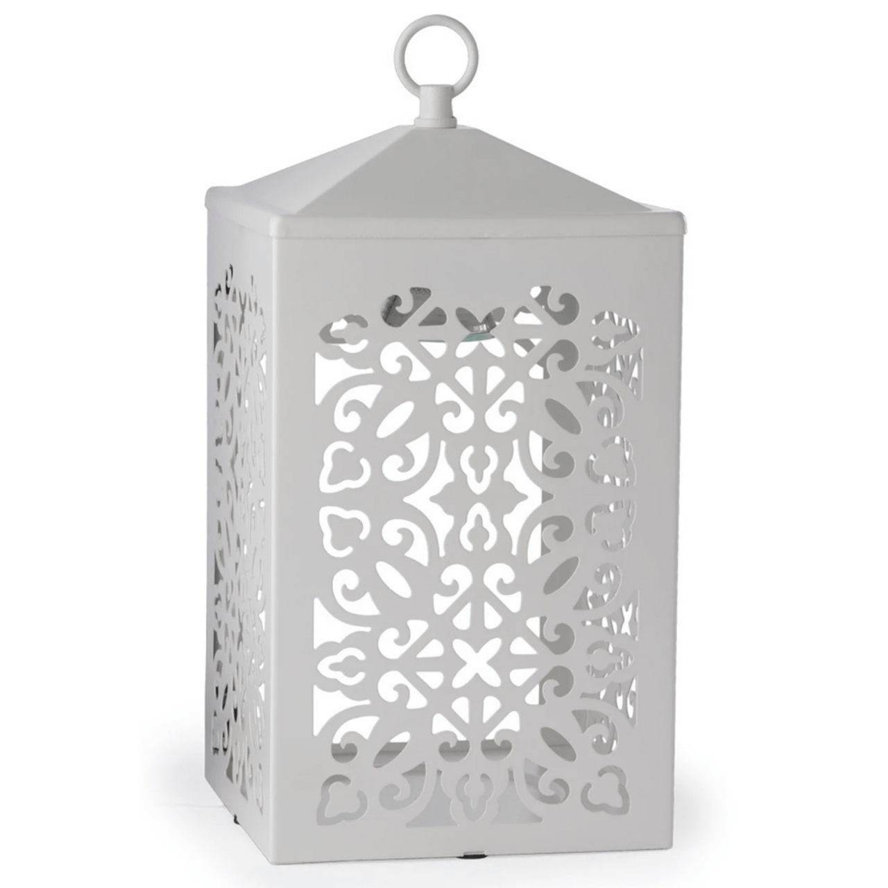 Scroll Decorative White Candle Warmer Lantern Scroll