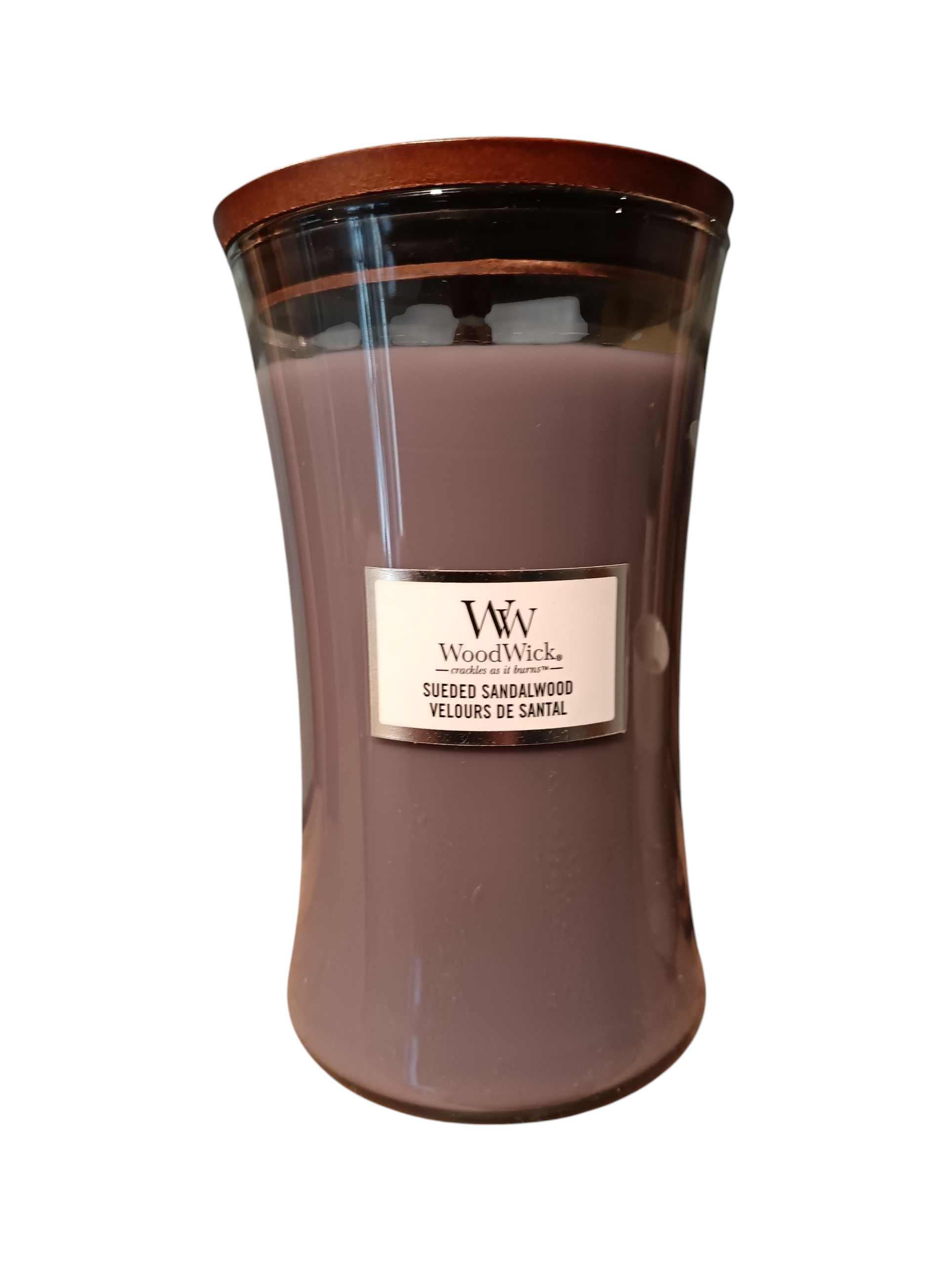 Woodwick Sueded Sandalwood Large Jar Scented Candle Woodwick
