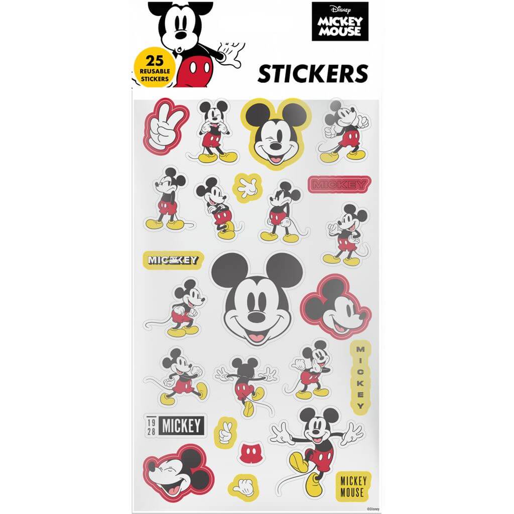 Mickey Mouse 25pc Reusable Paper Stickers Pyramid International