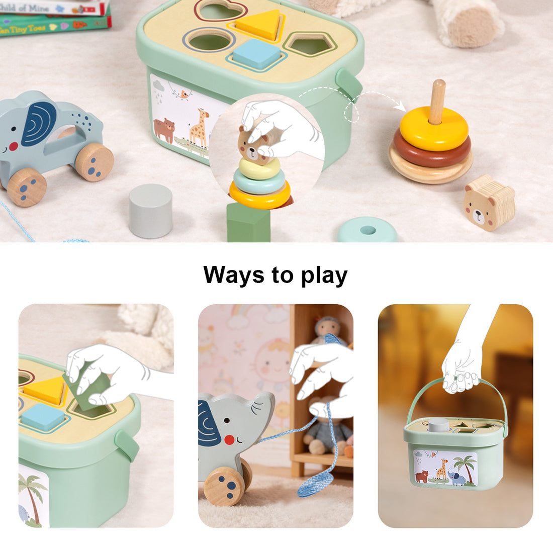 Tooky Toy Toddler 3 in 1 Sorting Box *Reduced