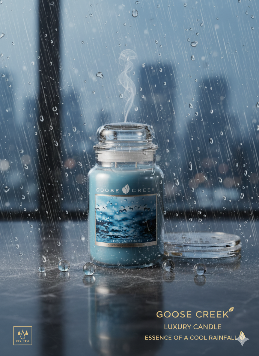 Goose Creek Cool Rain Drops Large Jar Scented Candle Goose Creek