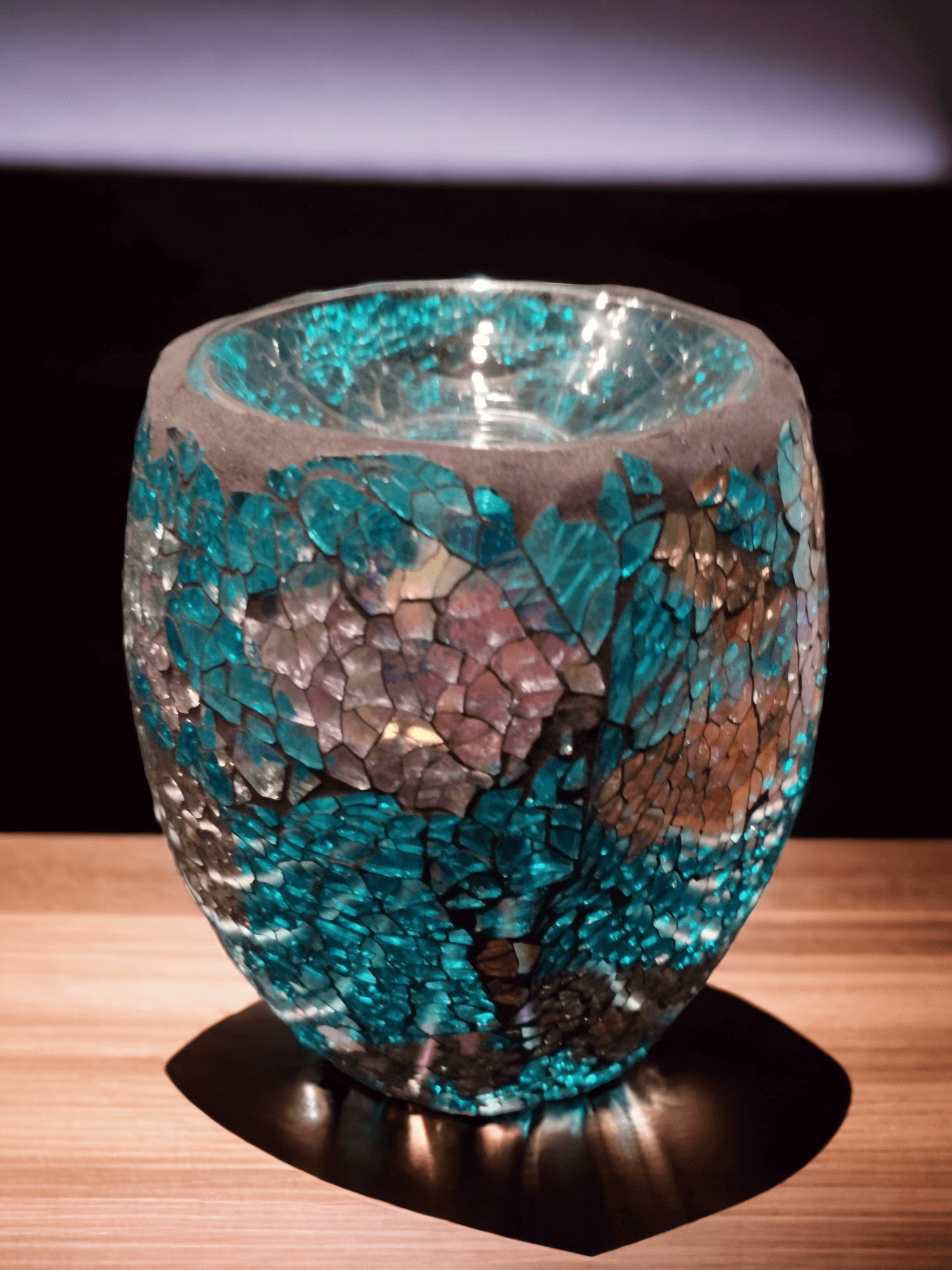 Village Candle Electric Wax Melt warmer Tourcoise Crushed glass Village Candle