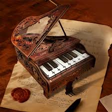 Joincon Chord & Movement DIY 3D Wooden Miniature Musical Piano Joincon