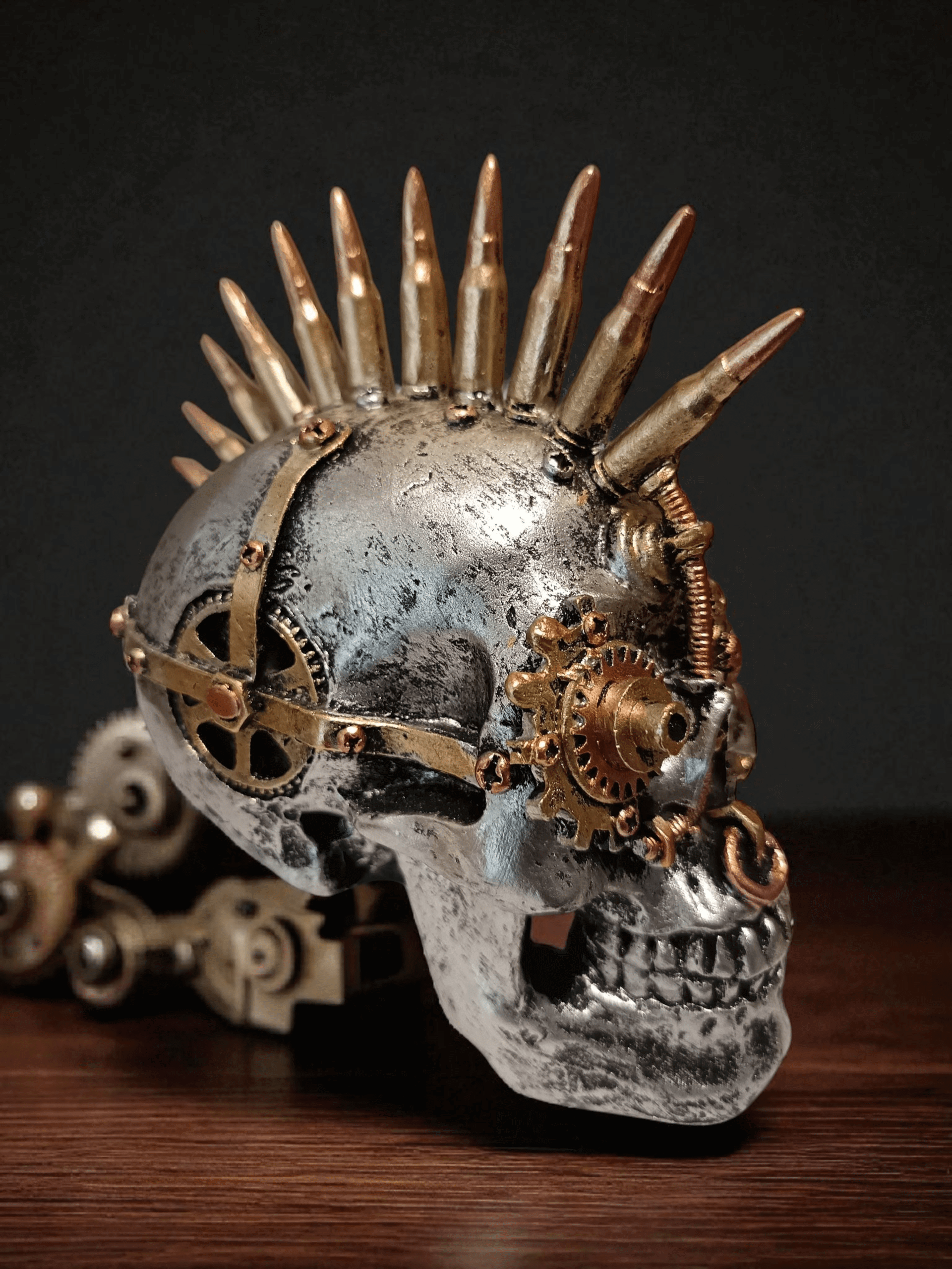 Steam Punk Skull With Mohawk Ornament Shudehill Giftware