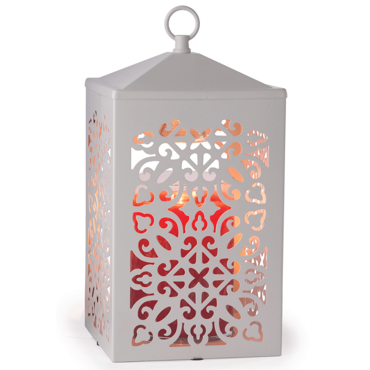 Scroll Decorative White Candle Warmer Lantern Scroll