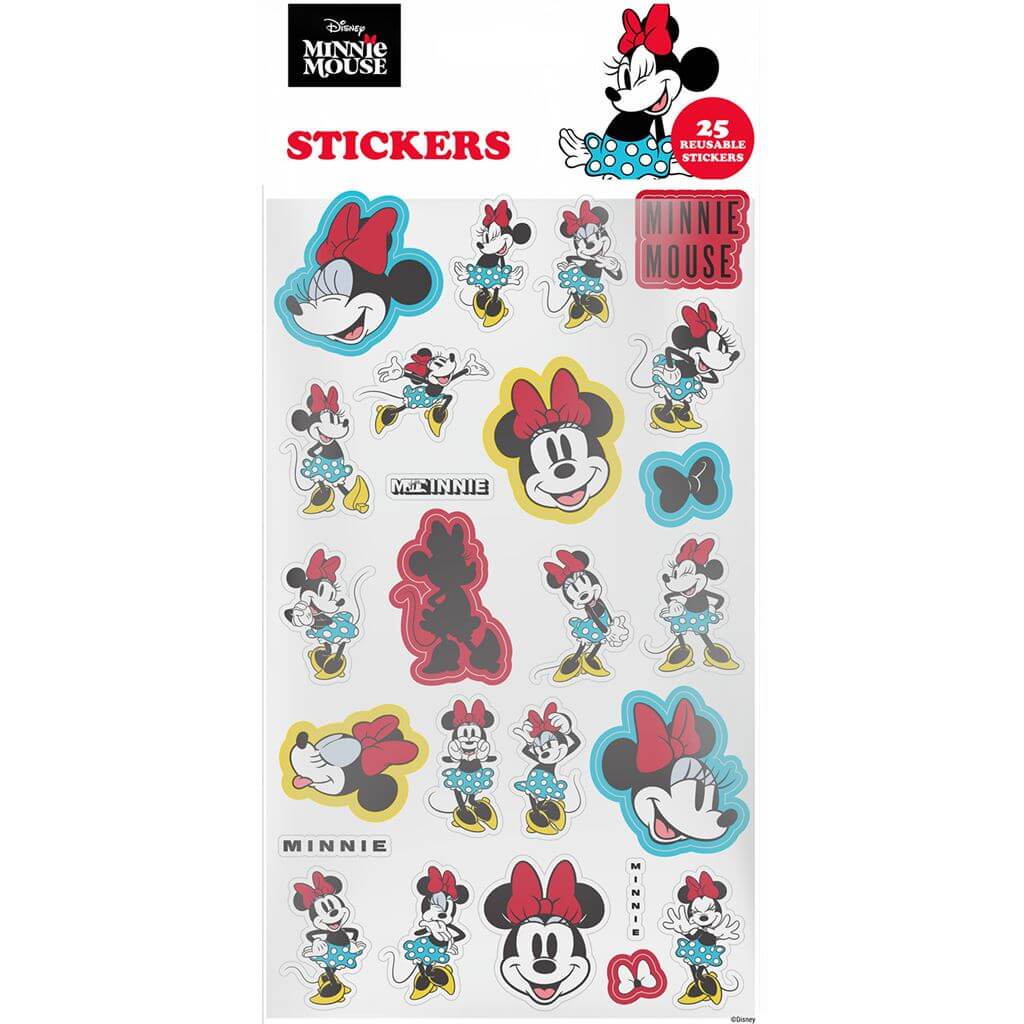 Minnie Mouse 25pc Reusable Paper Stickers Pyramid International