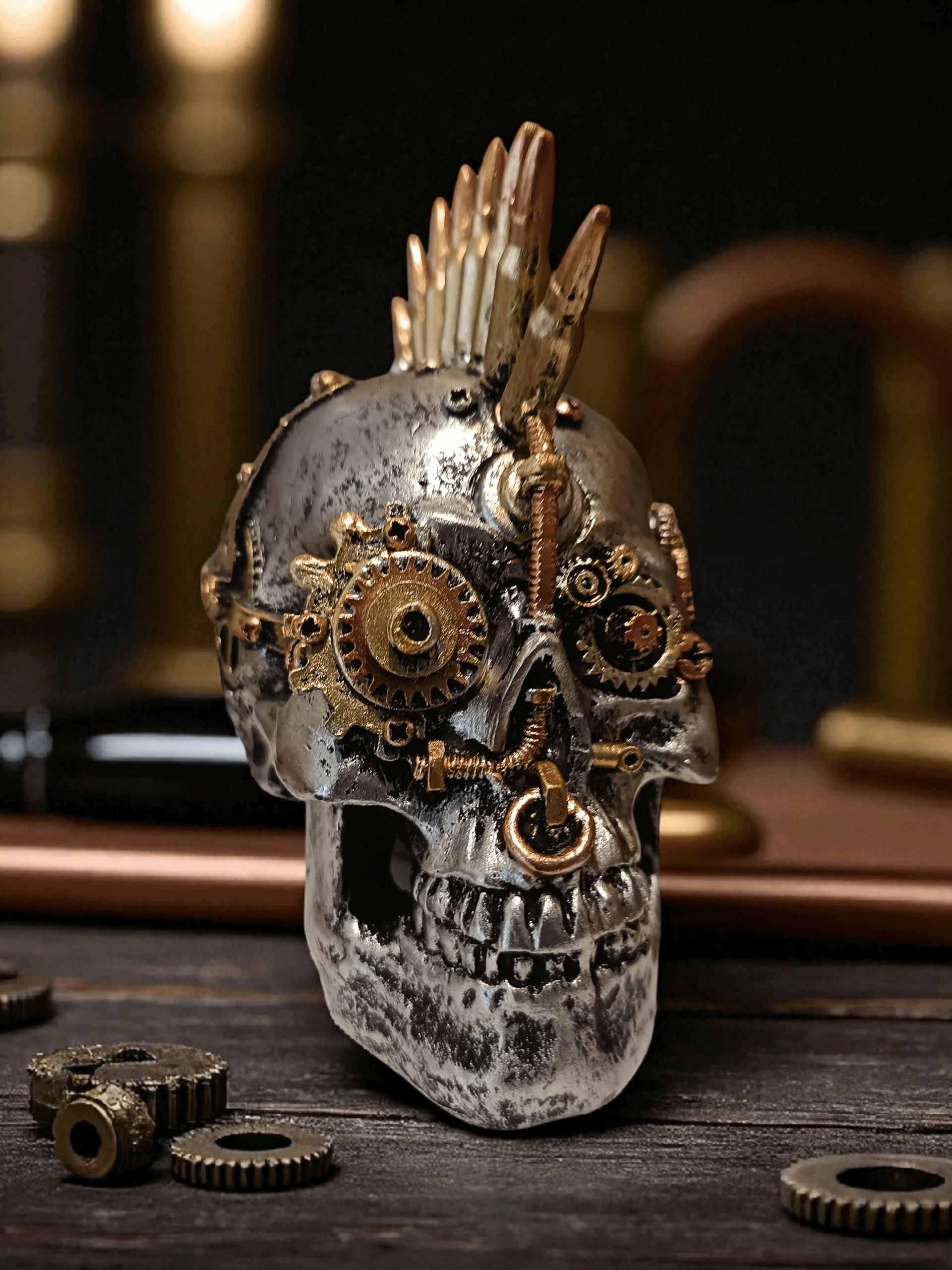 Steam Punk Skull With Mohawk Ornament Shudehill Giftware