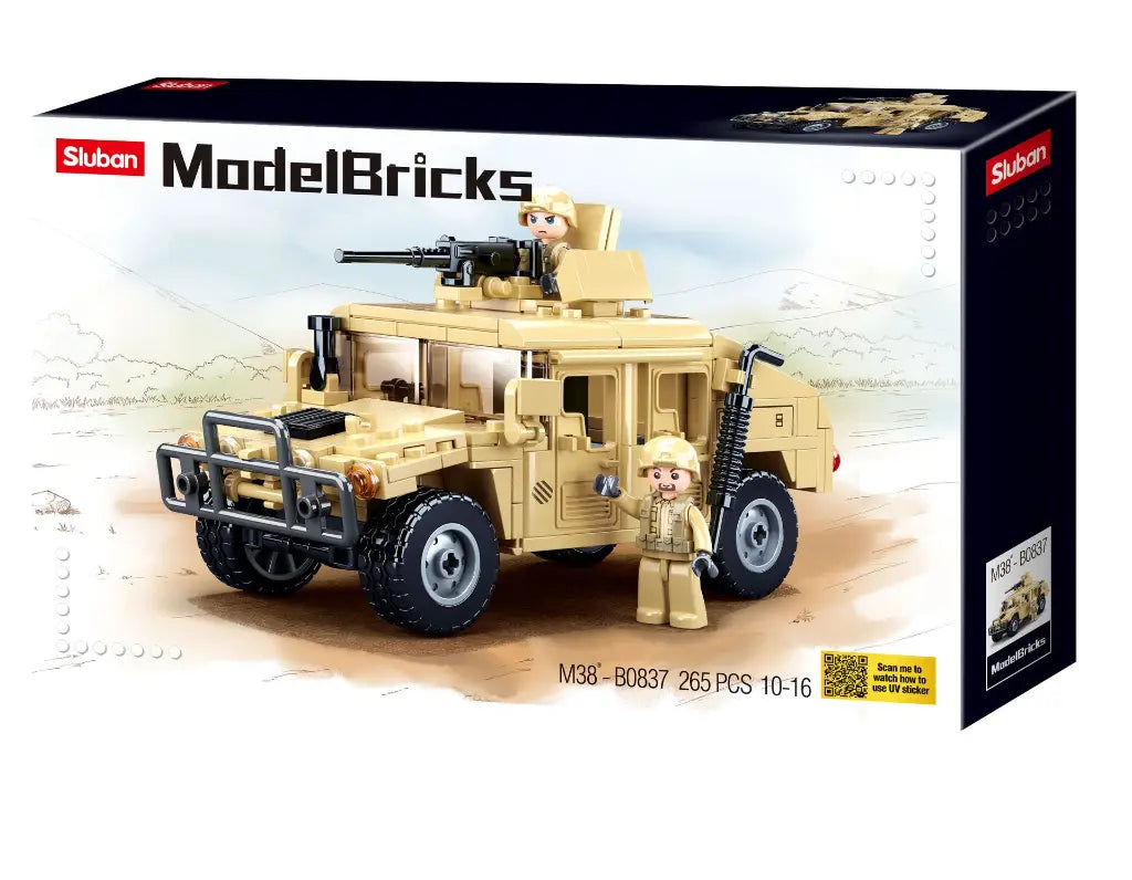 Sluban Model Bricks Hummer H2 Assault Vehicle Building Brick Set Sluban