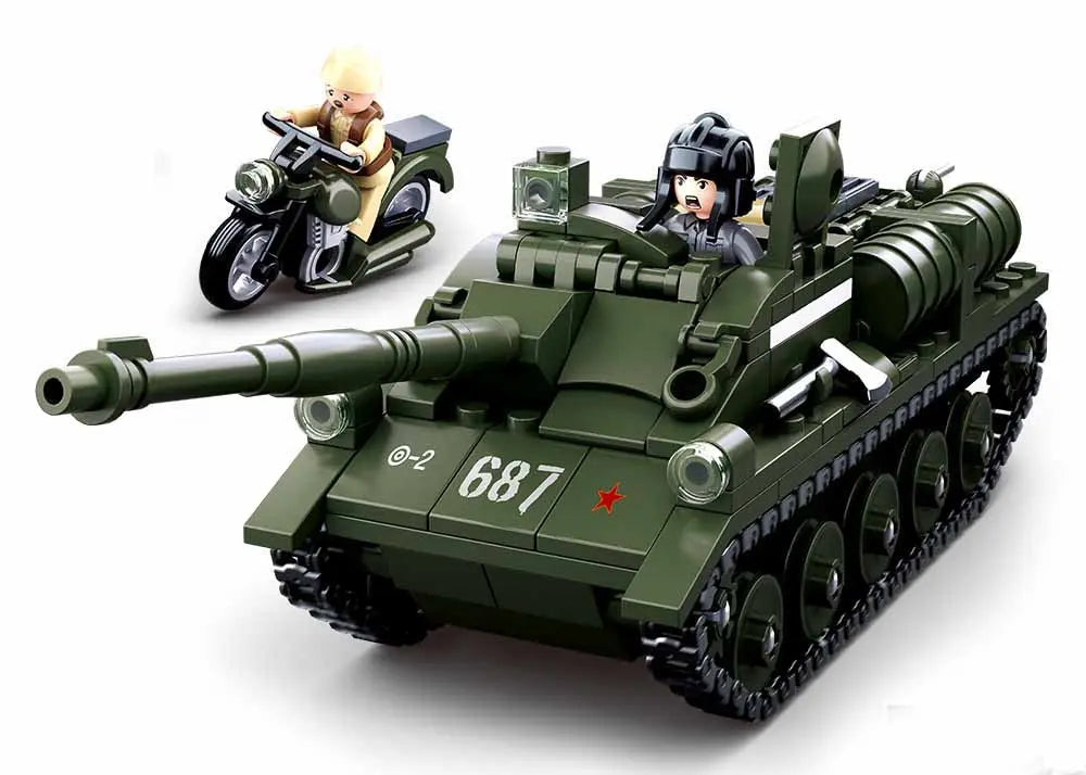 Sluban WW2 SU-85 Tank Destroyer Building Brick Set Sluban