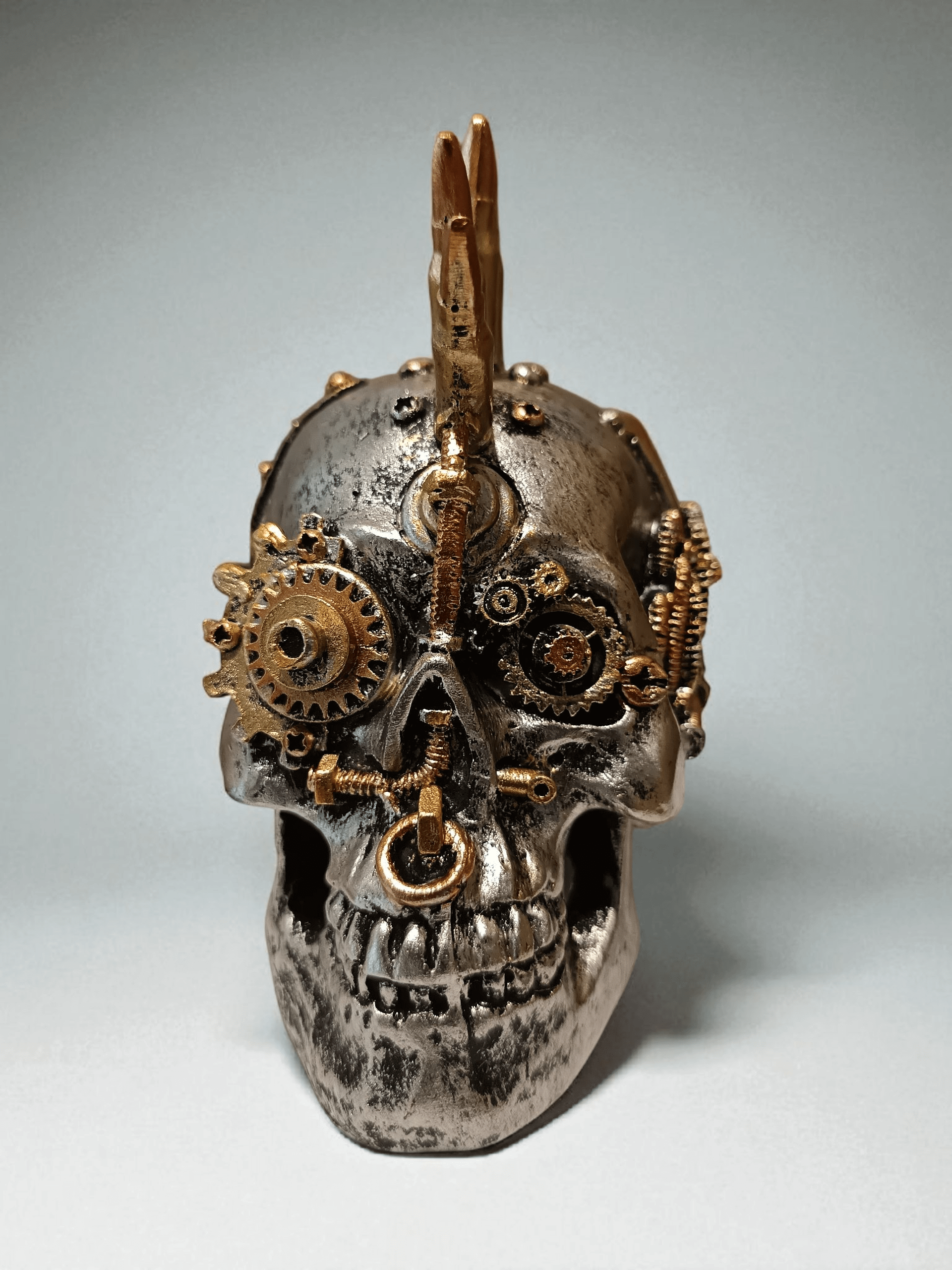 Steam Punk Skull With Mohawk Ornament Shudehill Giftware