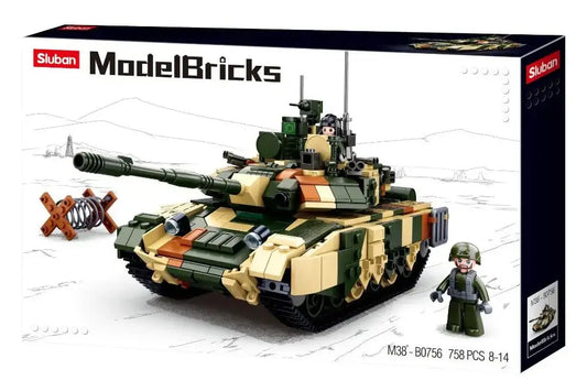 Sluban Model Bricks T90MS Battle Tank Building Brick Set Sluban