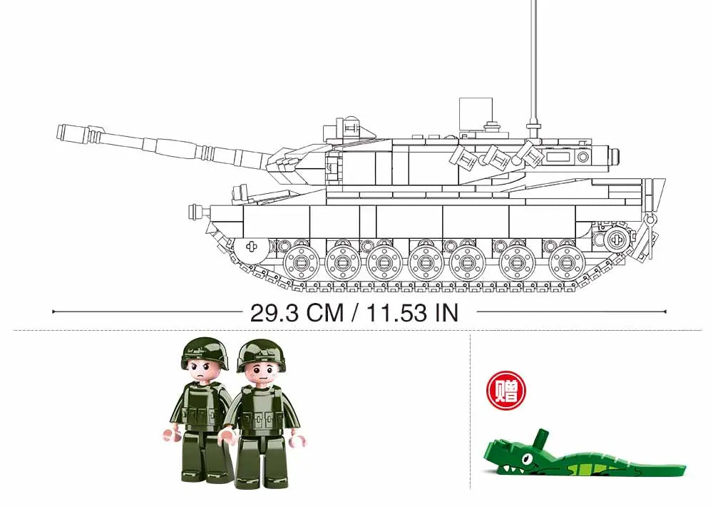 Sluban Model Bricks Leopard 2A5 Main Battle Tank 2 in 1 building brick set Sluban
