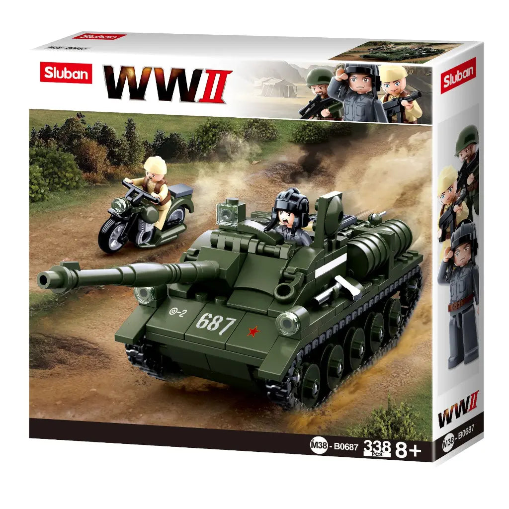 Sluban WW2 SU-85 Tank Destroyer Building Brick Set Sluban