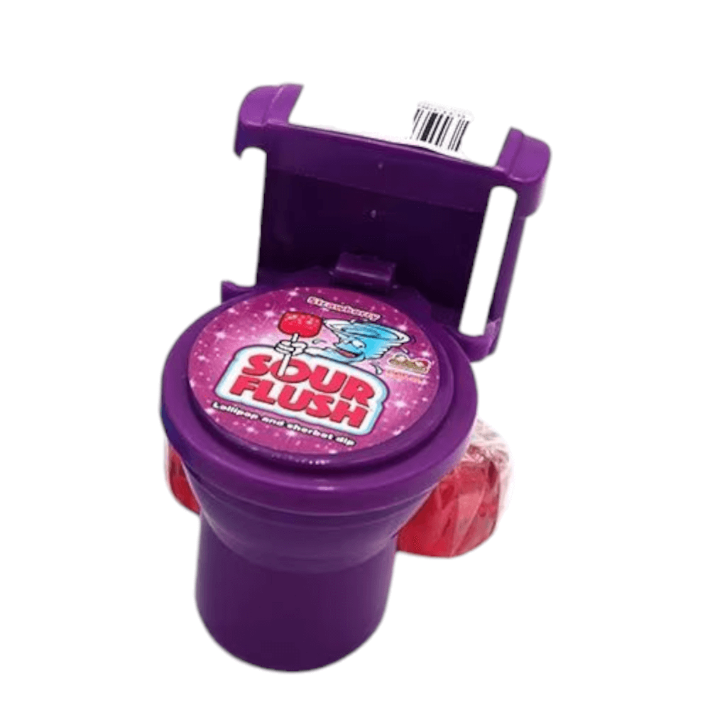 Sour Flush - Lollipop and Sherbet Dip - Strawberry Kidsmania
