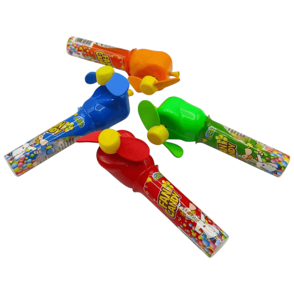 Crazy Candy Factory - Fan Candy - Fruit Flavour Candy 16g With Pull Action Fan - Orange Crazy Candy Factory