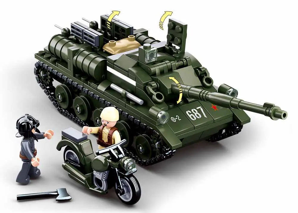 Sluban WW2 SU-85 Tank Destroyer Building Brick Set Sluban