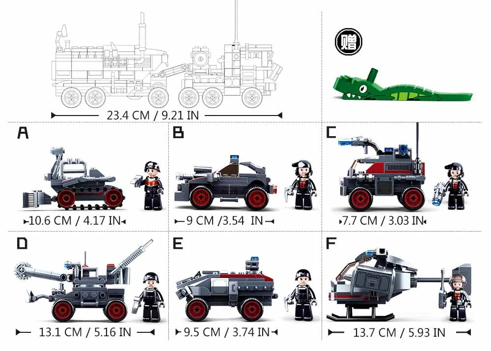 Sluban Space War 6 Into 1 Command Vehicle Building Brick Set Sluban