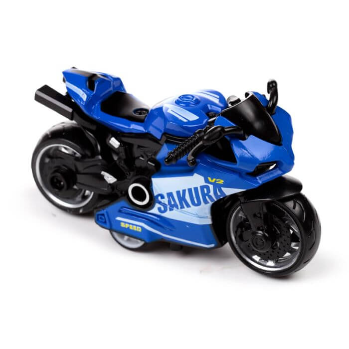 Pull Back Action Toy Motorbike Blue Puckator