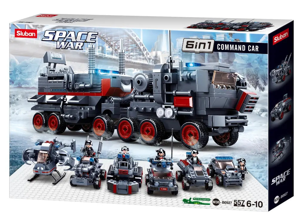 Sluban Space War 6 Into 1 Command Vehicle Building Brick Set Sluban