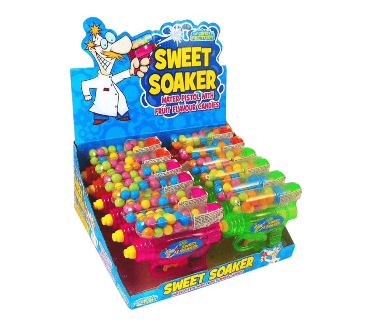 Crazy Candy Factory - Sweet Soaker Water Soakers With fruit Flavour Candies - Green Crazy Candy Factory