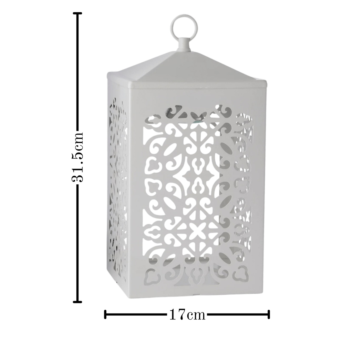Scroll Decorative White Candle Warmer Lantern Scroll
