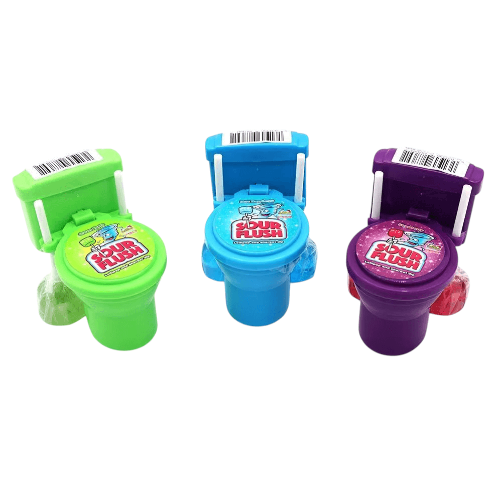 Sour Flush - Lollipop and Sherbet Dip - Green Apple Kidsmania