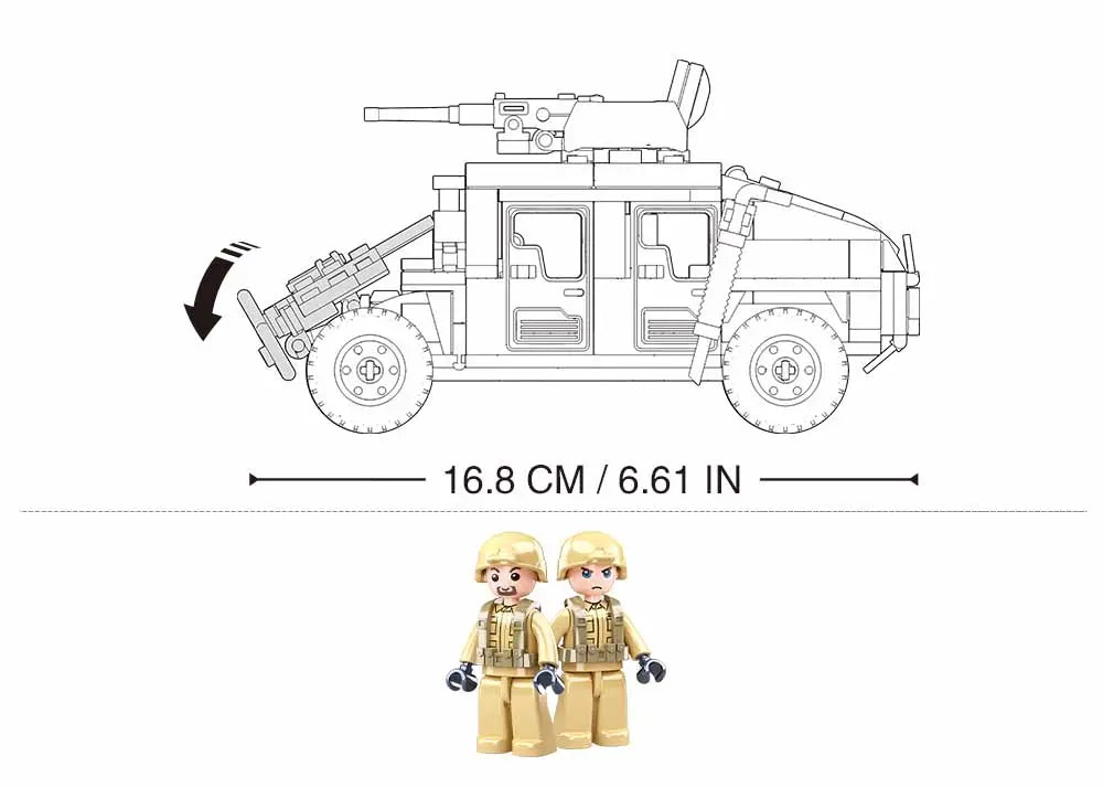 Sluban Model Bricks Hummer H2 Assault Vehicle Building Brick Set Sluban