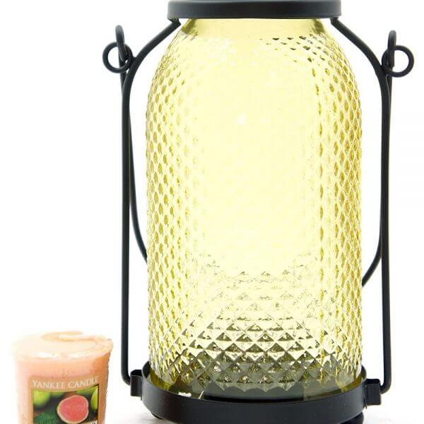 Yankee Candle - Glass Candle Lantern Yellow Yankee Candle