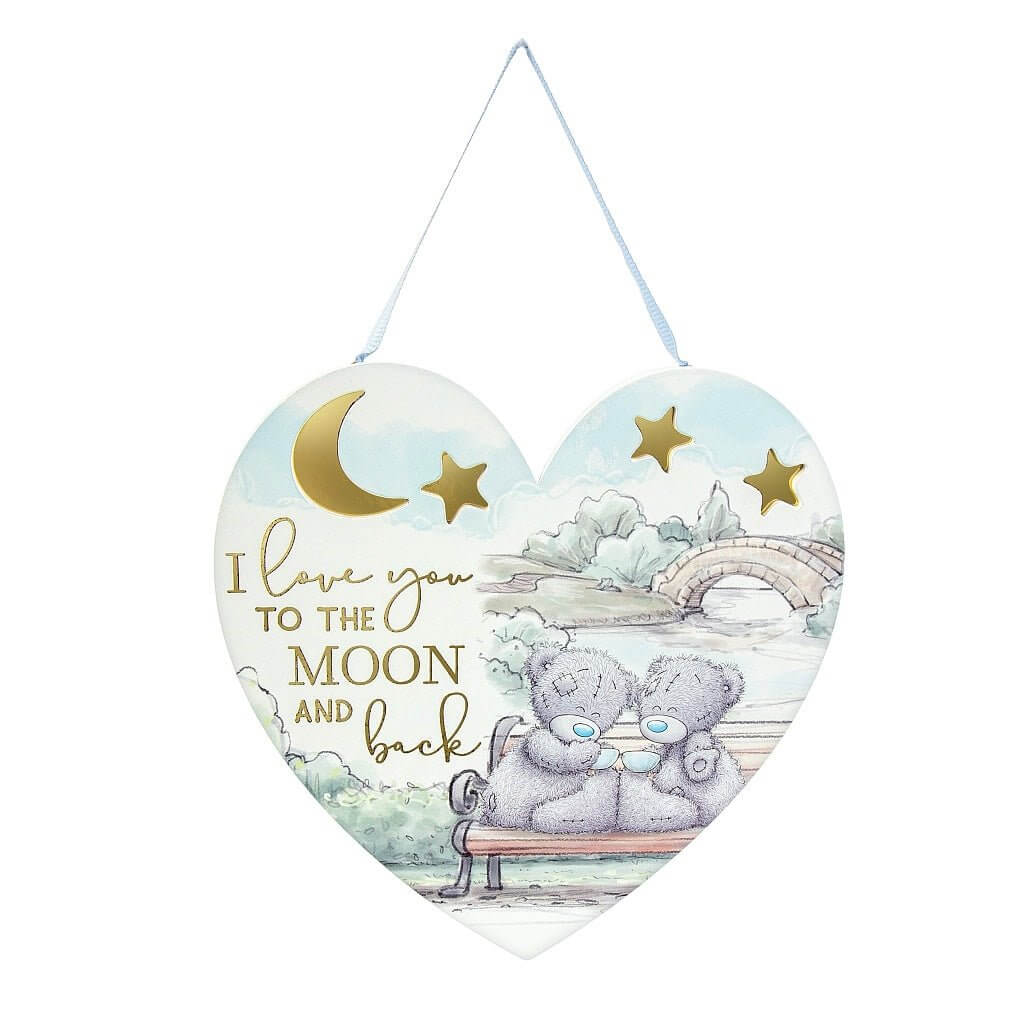 Me To You Tatty Teddy Heart Plaque 'I Love You To The Moon And Back' Carte Blanche