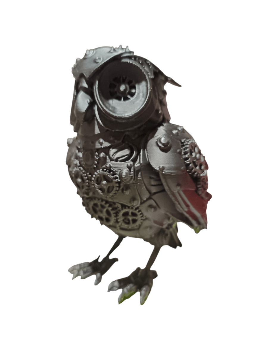 Steampunk Owl Shelf Decor Figurine Black PLA The Imagination Shop