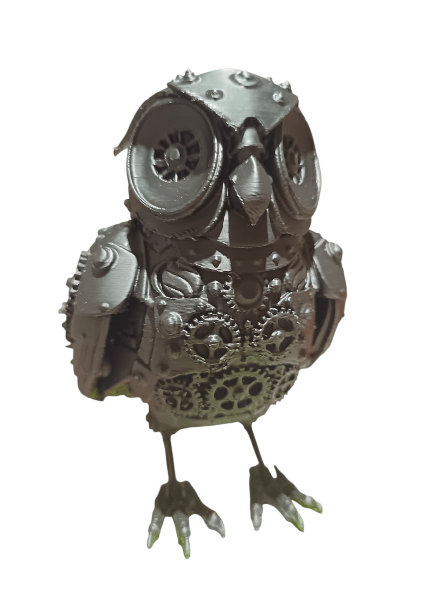 Steampunk Owl Shelf Decor Figurine Black PLA The Imagination Shop