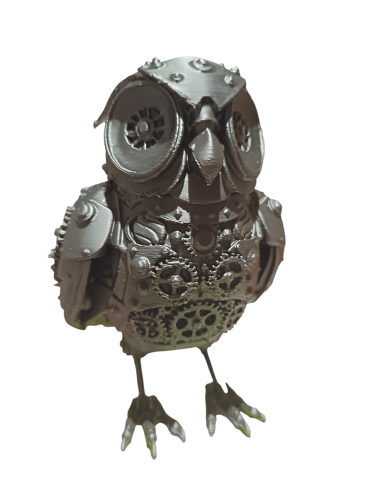 Steampunk Owl Shelf Decor Figurine Black PLA The Imagination Shop