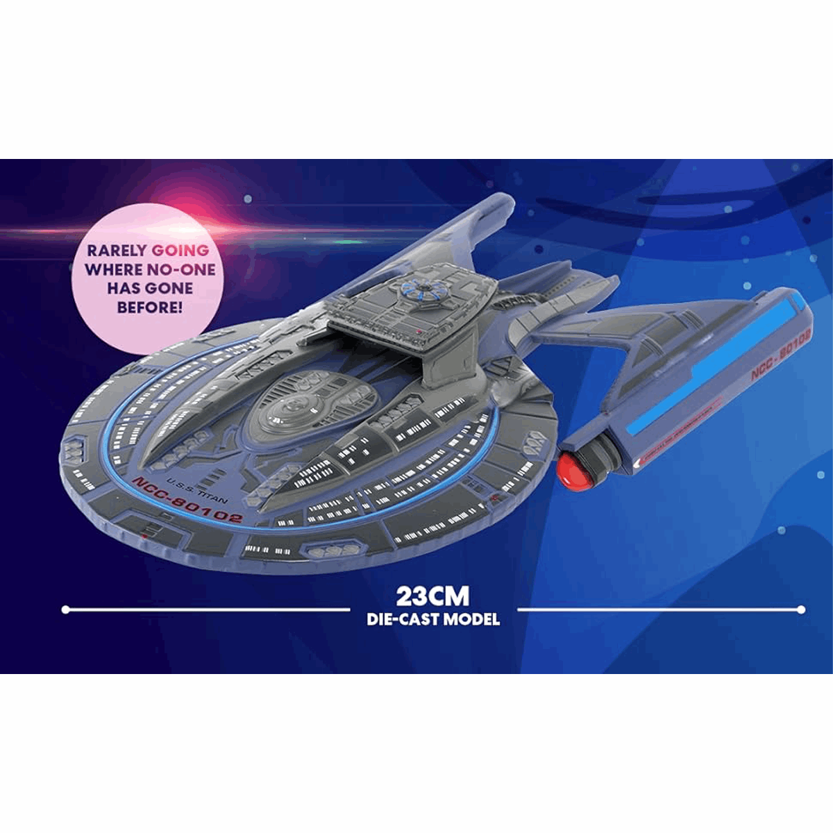 #01 U.S.S. Titan NCC-80102 (Luna-class) Model Diecast Ship Lower Decks (Eaglemoss / Star Trek) Real Merch