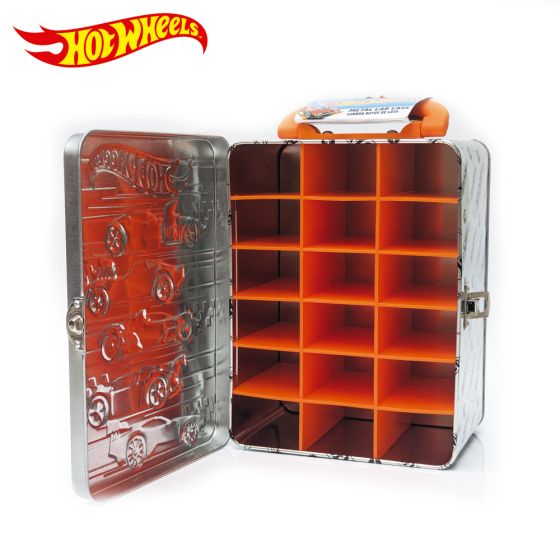 Vintage Hot Wheels Tin Car Storage Case Orange - The Imagination Shop