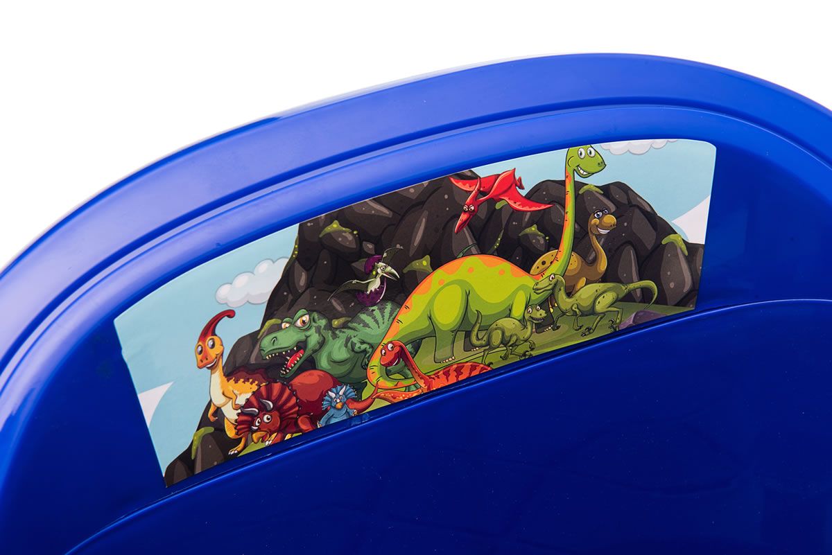 Blue dinosaur adventure ride on bumper car Rooleo